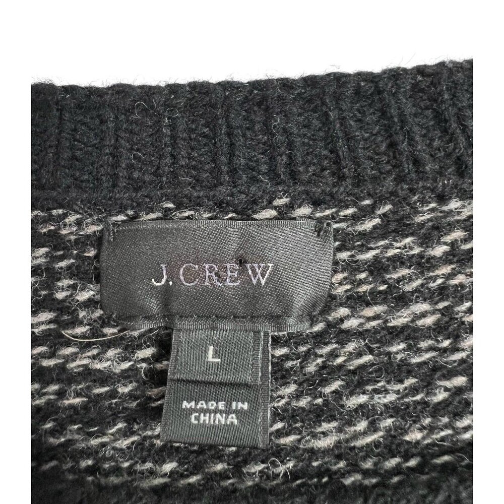 j crew sweater women large Lamb Wool Black White Long Sleeves - Picture 3 of 8